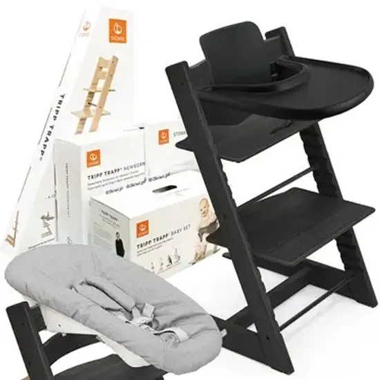 Стульчик для кормления STOKKE Tripp Trapp комплект 4 в 1 (Black Oak)