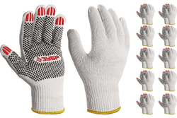 Перчатки с ПВХ покрытием (точка) ЗУБР Оптима L (9), х/б, 10 класс, 10 пар 11440-L10