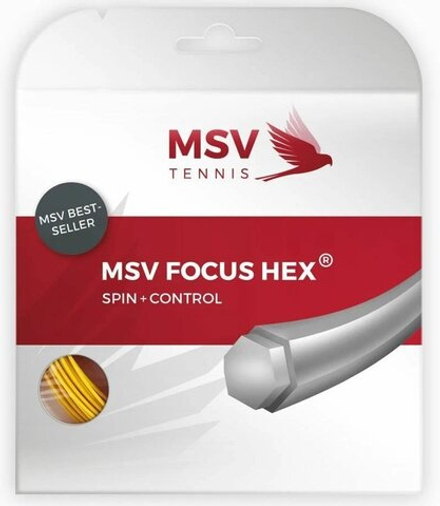 Струны для тенниса MSV FOCUS HEX YELLOW Сеты (1 натяжка) 12.2 м