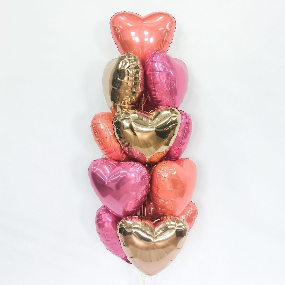 Шар (19"/48 см) Сердце, Пион 1 шт.