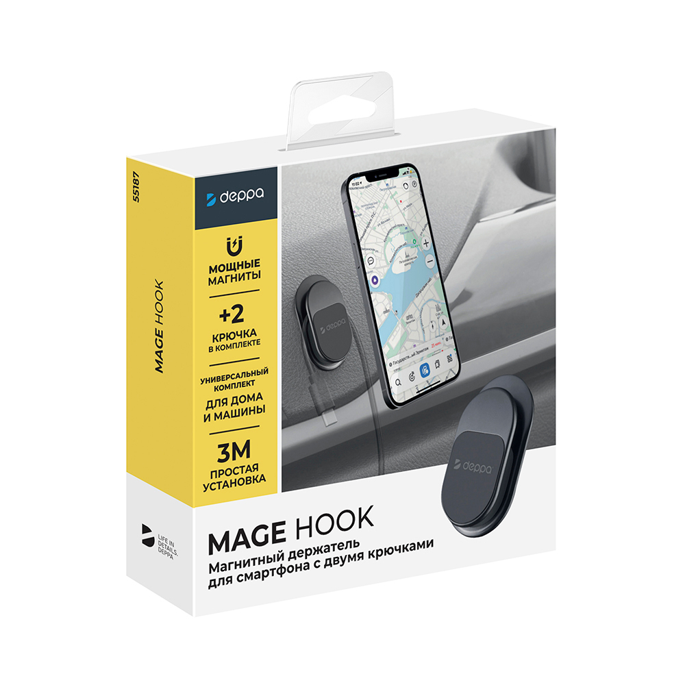 Автомобильный держатель Mage Hook, магнитный, черный