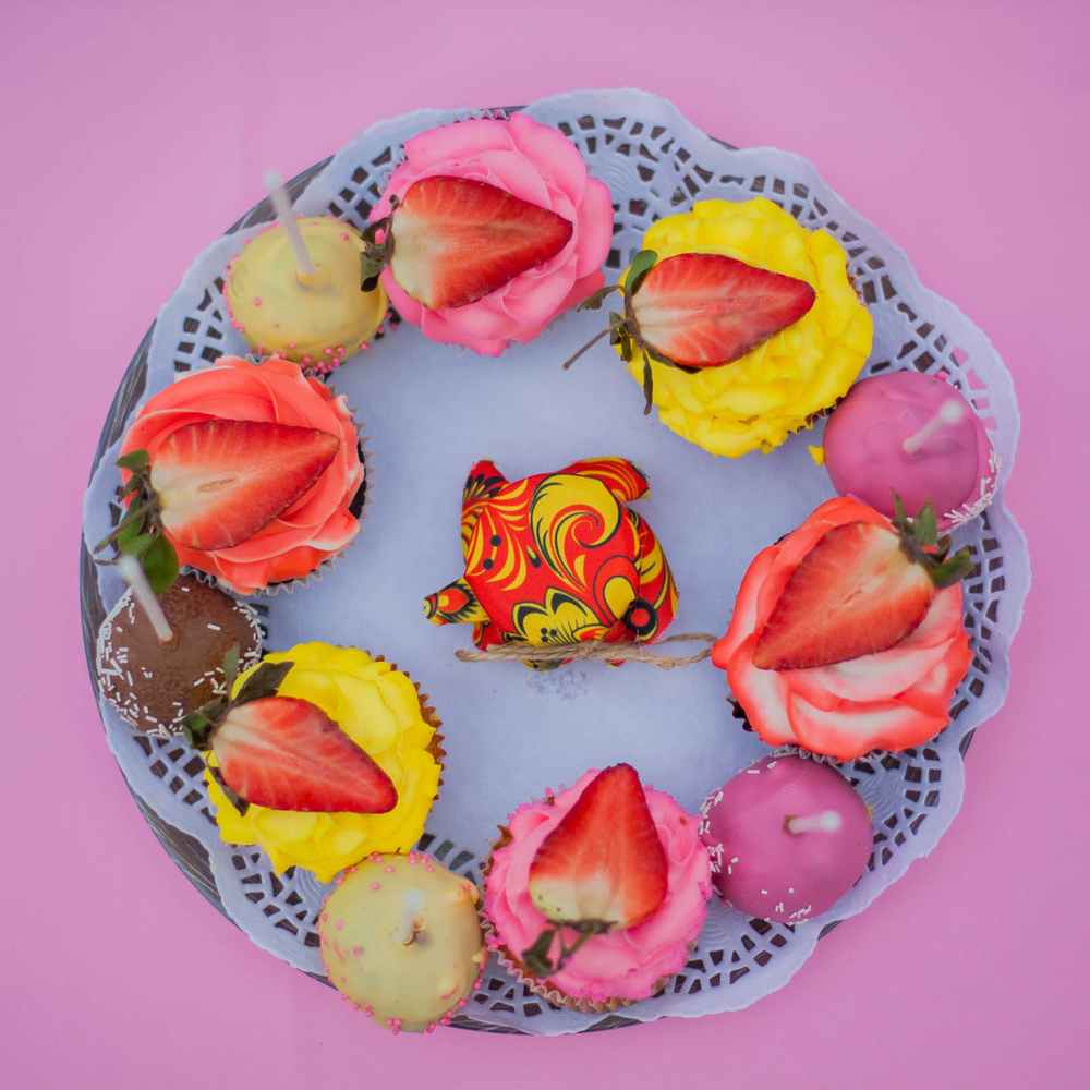 Бонбоньерка с медом на свадьбу, 35 грамм, стиль "Хохлома"