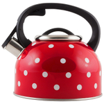 Чайник из нерж.стали Mallony "Maestria" (2.5л, со свистком, красный в белый горошек)