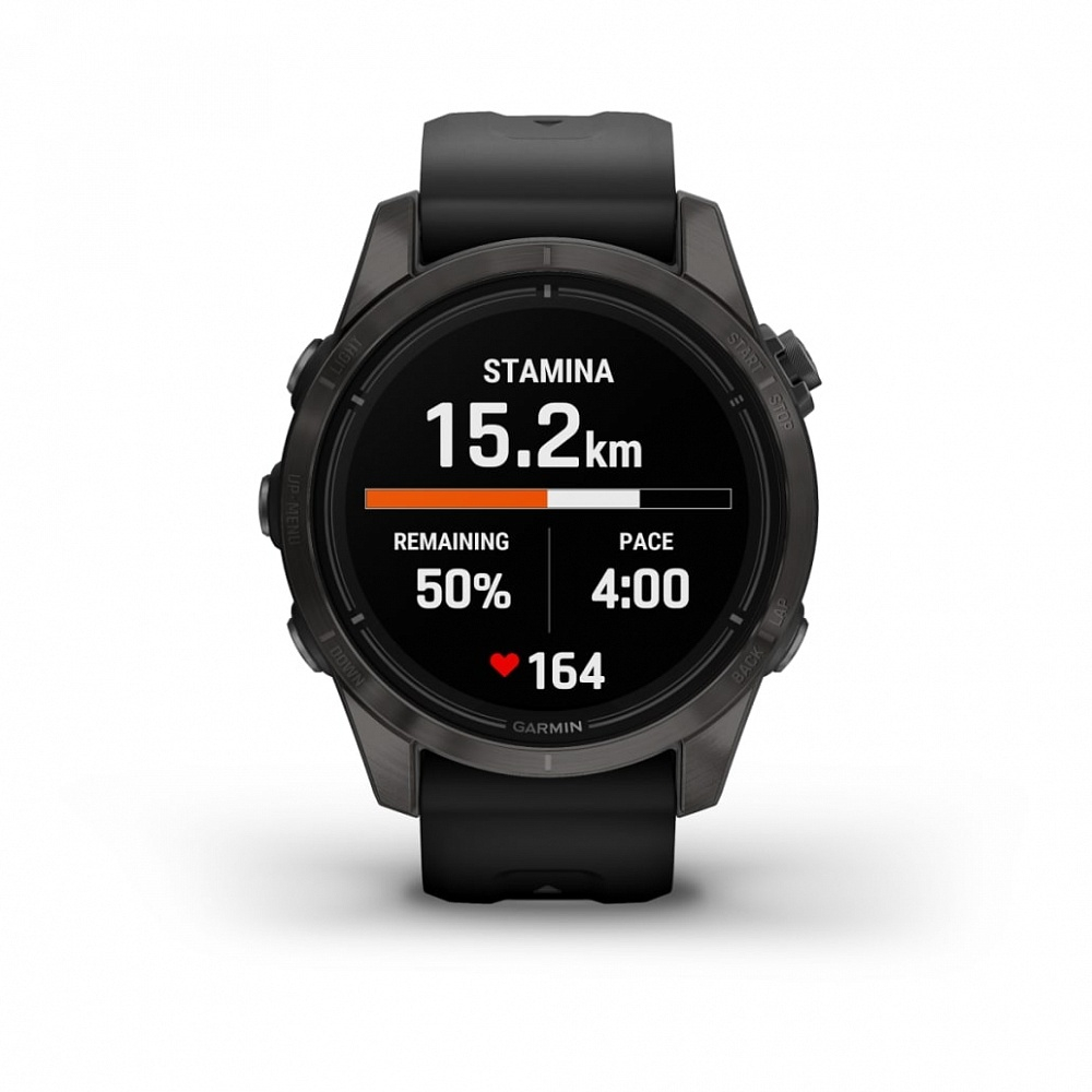 Смарт часы Garmin Epix Pro (Gen 2) Sapphire Edition 42 мм, титановый, угольно-серый, DLC, черный ремешок