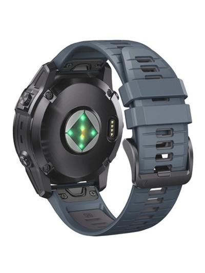 Ремешок двухцветный QuickFit 26 мм для Garmin Fenix 7x/6x/5x/5x plus/3, Descent, Tactix, Enduro, D2, Instinct 2X силиконовый (S26-PRO7X-2-GRAN)