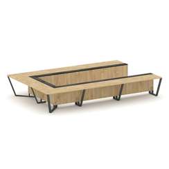 Steel Meet Стол переговорный П-образный KMK-PR.B.SP-15P Тиквуд Светлый/Графит Глянец/Металл Антрацит