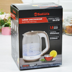 Чайник электрический 1,8л Sakura SA-2736WG стеклянный с точечной подсветкой