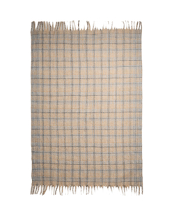 Zara Home плед из полиамида, серый, в клетку, 140x190 см