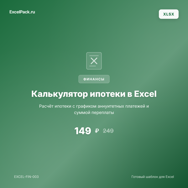 Калькулятор ипотеки в Excel