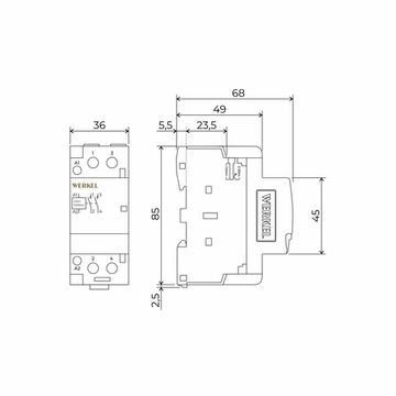 Контактор модульный Werkel 40 A 2NO (2 мод.) W942M40O