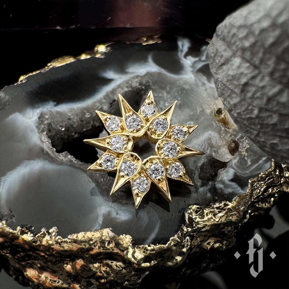 Накрутка &quot;Regulus&quot; - Желтое золото - White CZ