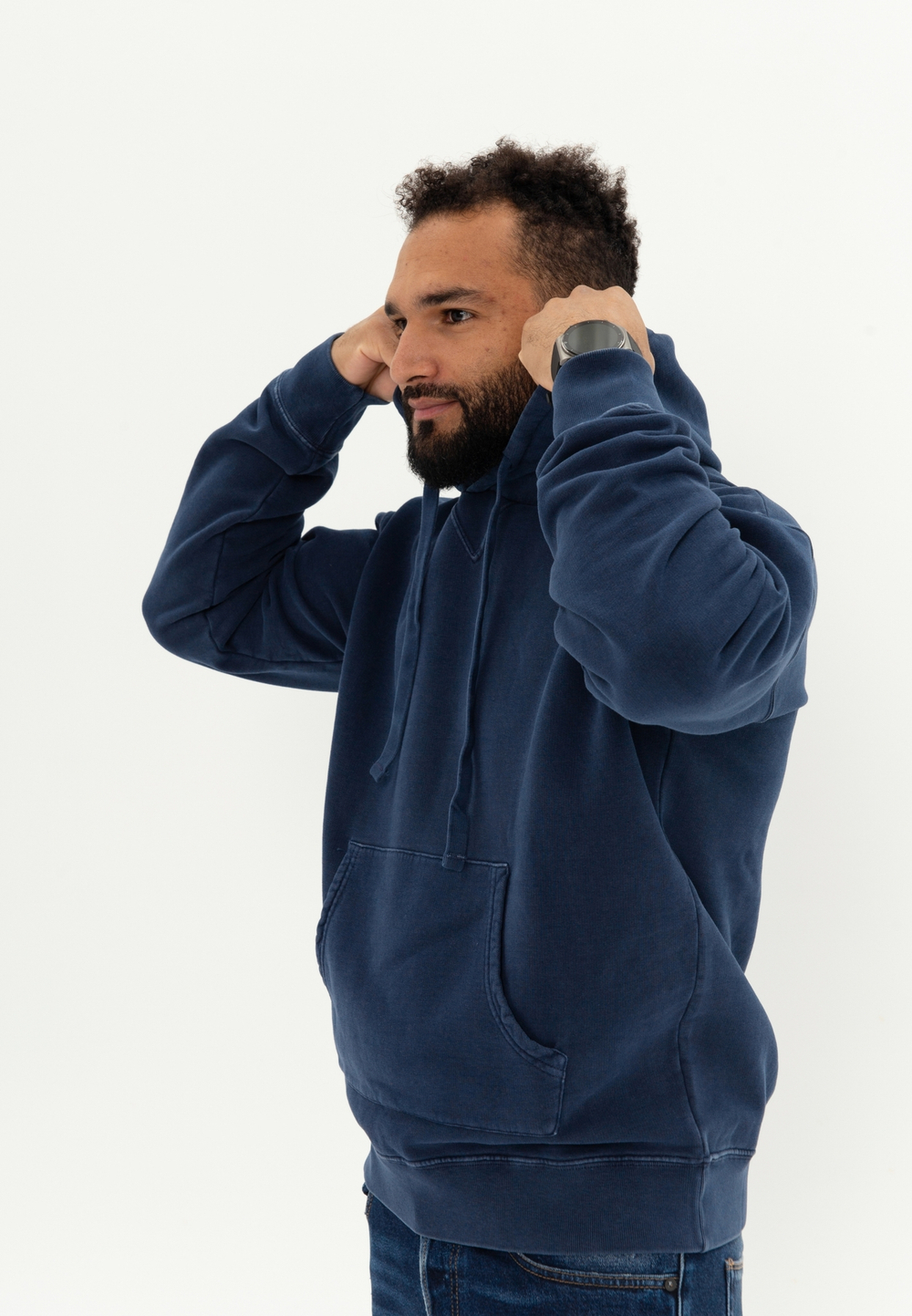 Худи Bowery NYC "Black Tiger" однотонное Blue Print