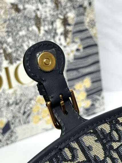 Сумка Dior Bobby синий жаккард Oblique