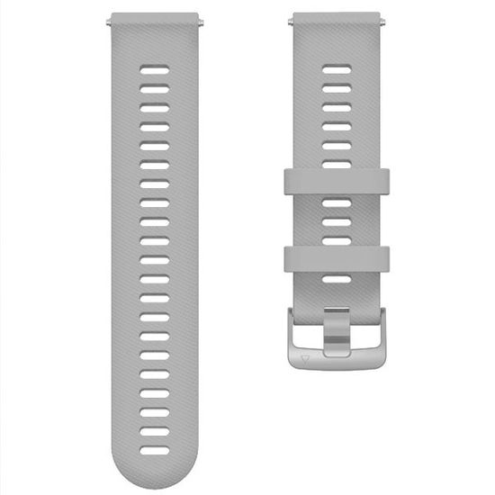Ремешок 18 мм силиконовый для Garmin Venu 2S, Vivoactive 4S, Forerunner 255S, Forerunner 265S быстросъемный Quick Release (Серый)