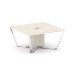 Steel Meet Стол переговорный квадратный MDK-PR.B.SP-08 Денвер Светлый/Нержавеющая Сталь/Хром 1600*16