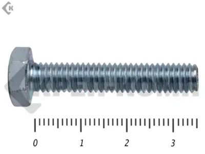 Болт М6х35 DIN 933 с шестигранной головкой, оцинкованный