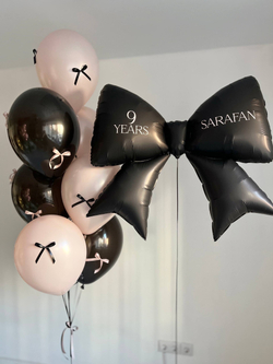 Воздушные шары стильные на день рождение черный/пыльная Роза №3917