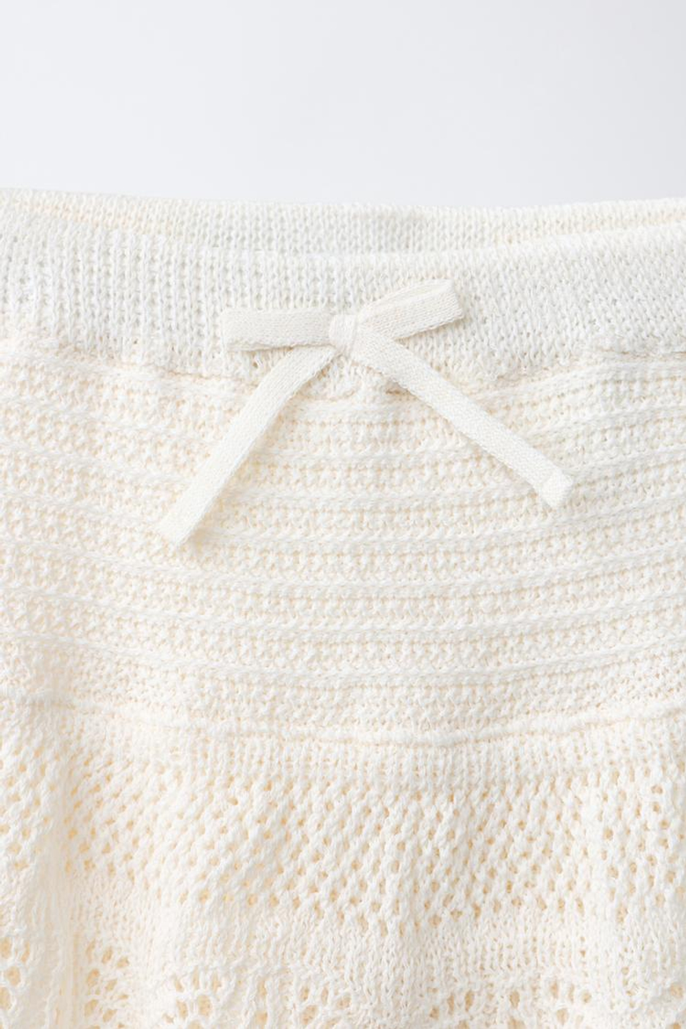 ZARA ЮБКА С ВЫШИВКОЙ, ЖЕЛТОВАТО-БЕЛЫЙ