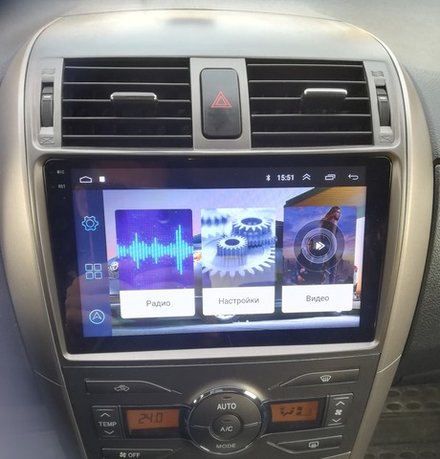 Магнитола для Toyota Corolla E150 2007-2013 (большая рамка) - Vaycar VA77-0063-2K-2 на Android 13, 8-ядер, 2K QLED, ТОП процессор, CarPlay,4G SIM-слот