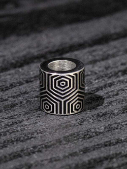 Бусины цветные «Соты» из нержавеющей стали с лазерной гравировкой