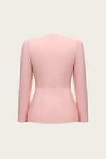 ЖАКЕТ ИЗ ШЕРСТИ С ВОРОТНИКОМ, ВЫШИТЫМ ВРУЧНУЮ