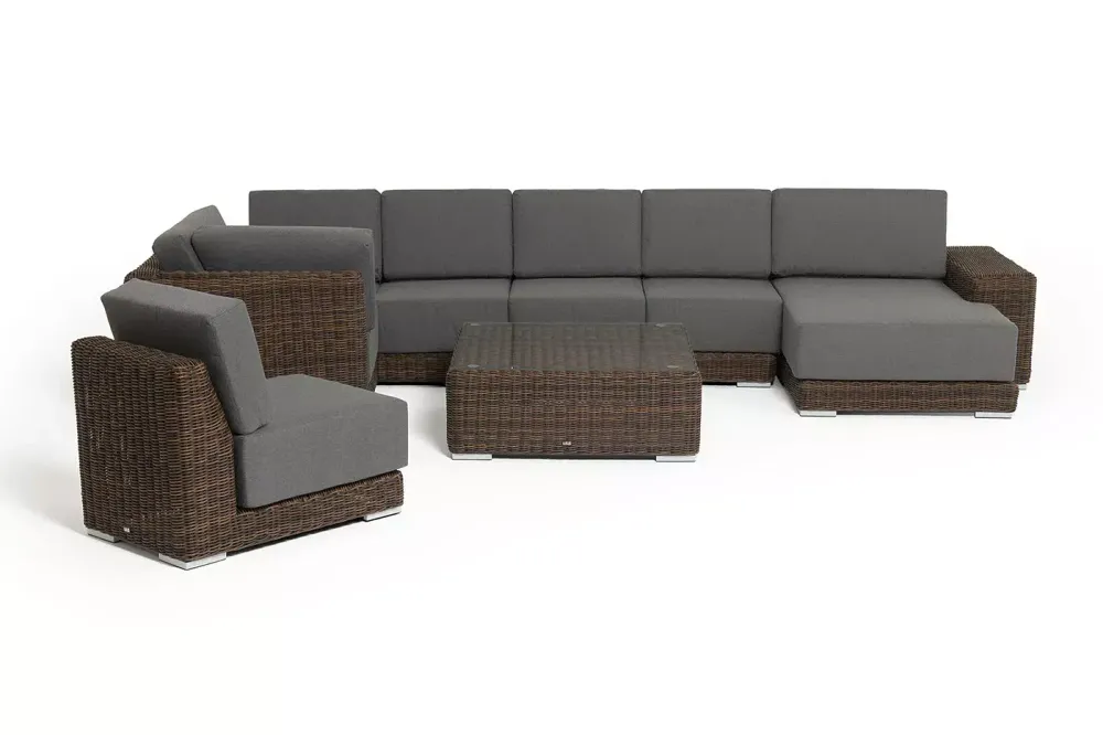 "Капри" трансформирующаяся лаунж-зона из искусственного ротанга, цвет коричневый