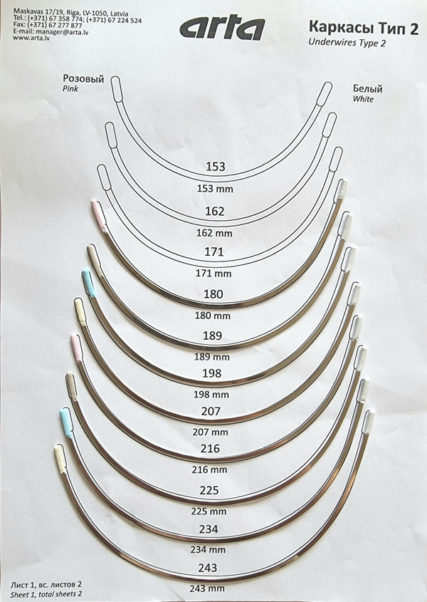 Каркасы для бюстгальтера тип 2 (Китай)