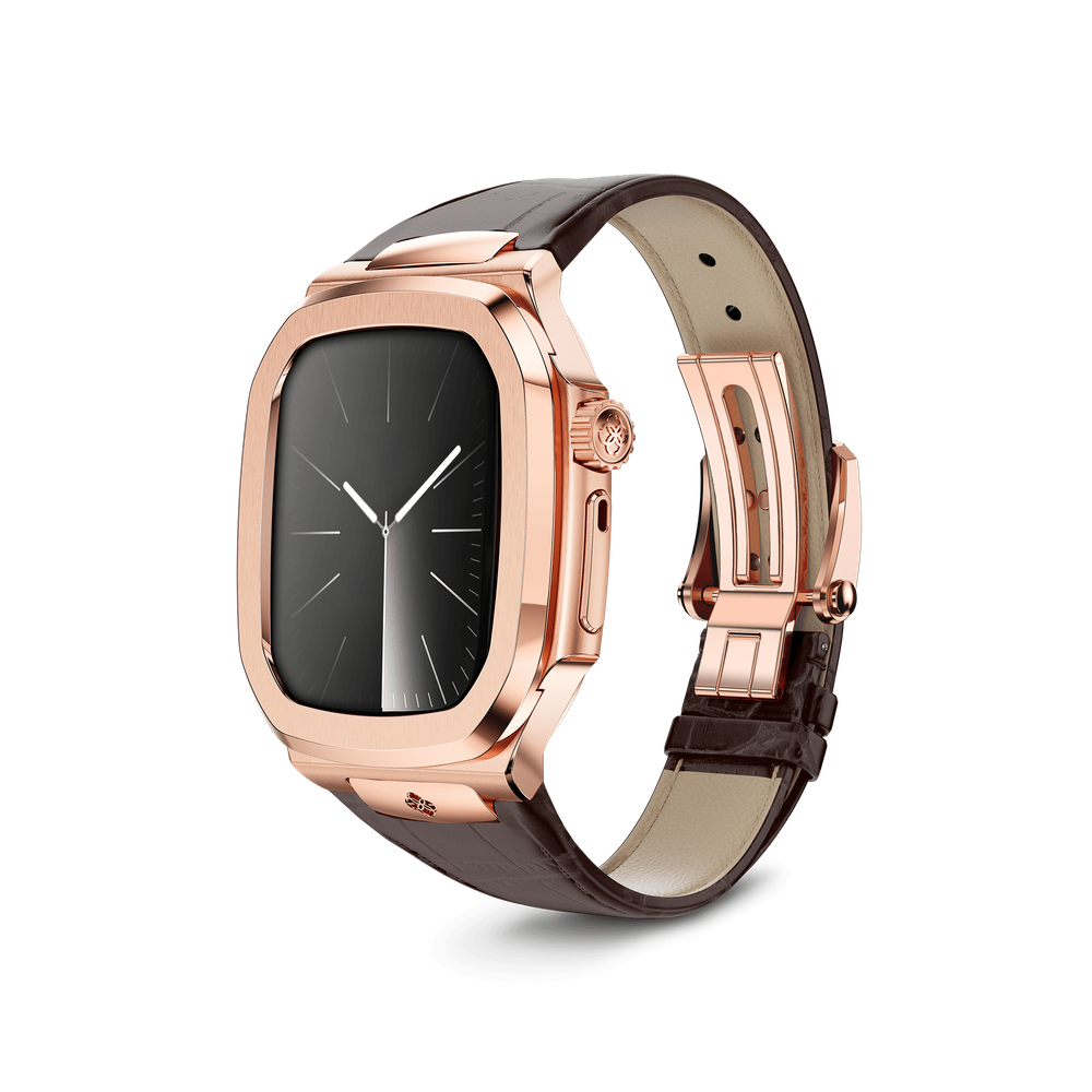 Корпус для Apple Watch ROYAL45 -  Rose Gold Brown Leather