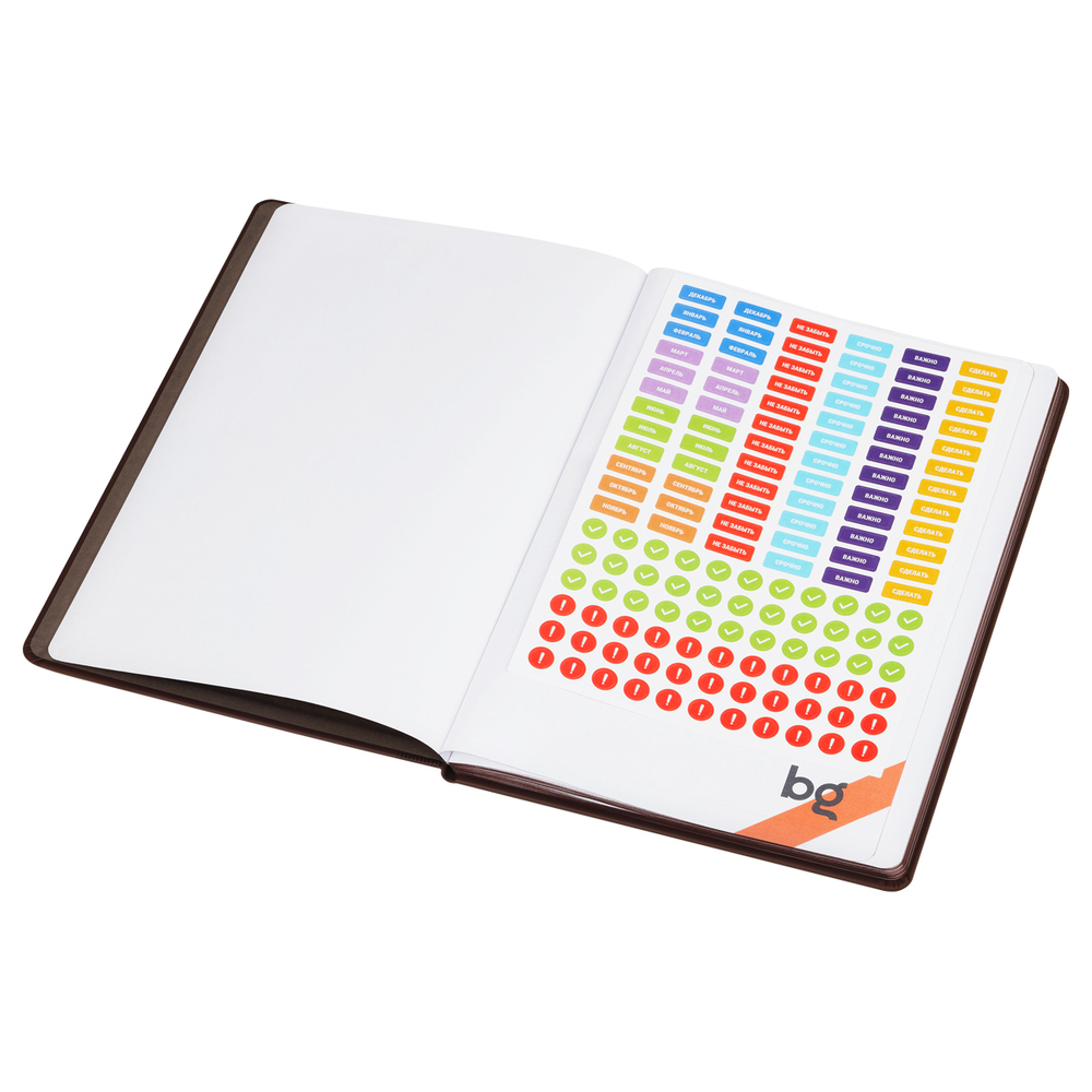 Еженедельник недатированный, B5, 64л., твердый переплет, кожзам, BG "Vienna.Dark brown", коричневый