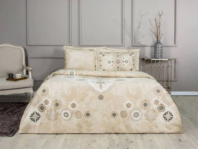 Комплект постельного белья ТАЧ Saten Delux 2-спальный "DIONE" V01-Кофейный