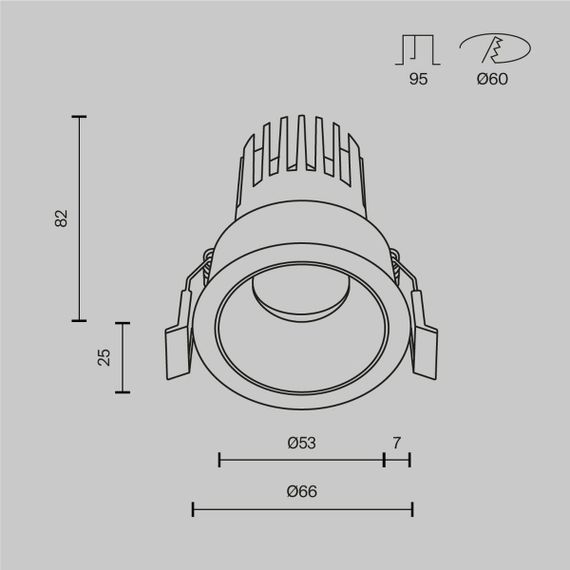Встраиваемый светильник Maytoni Technical Dip DL115-10W-4K-B