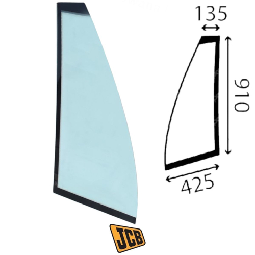 Стекло переднее верхнее правое JCB 827/80323