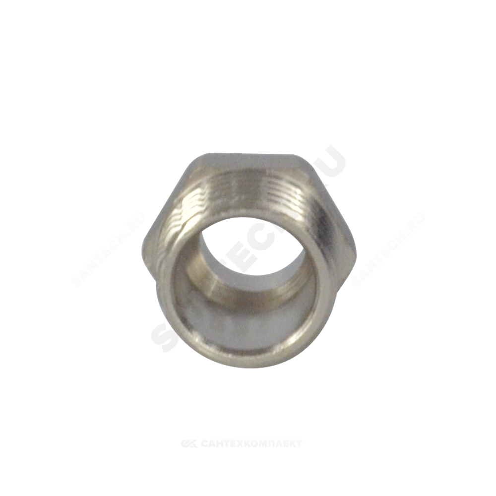 Ниппель латунь никель переходной Ду 32х15 (1 1/4"х1/2") НР RTP (РосТурПласт) 25110