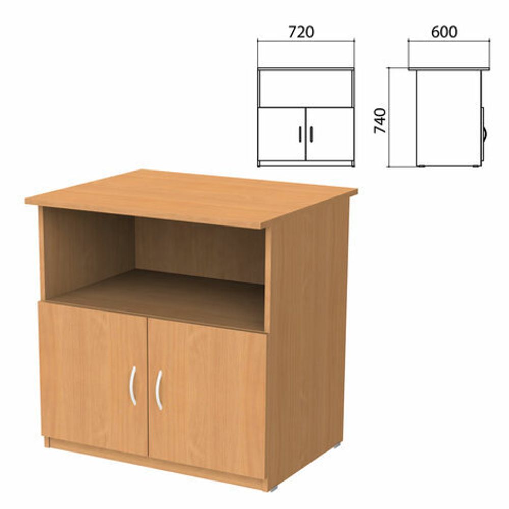 Тумба для оргтехники &quot;Бюджет&quot;, 720х600х740, 2 двери, груша ароза, 402658-336