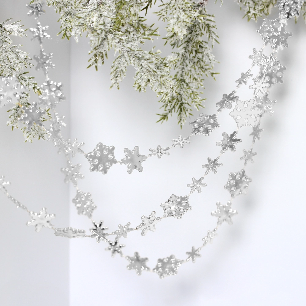 Бусы на ёлку 2,0 м «Снежинки», Серебро