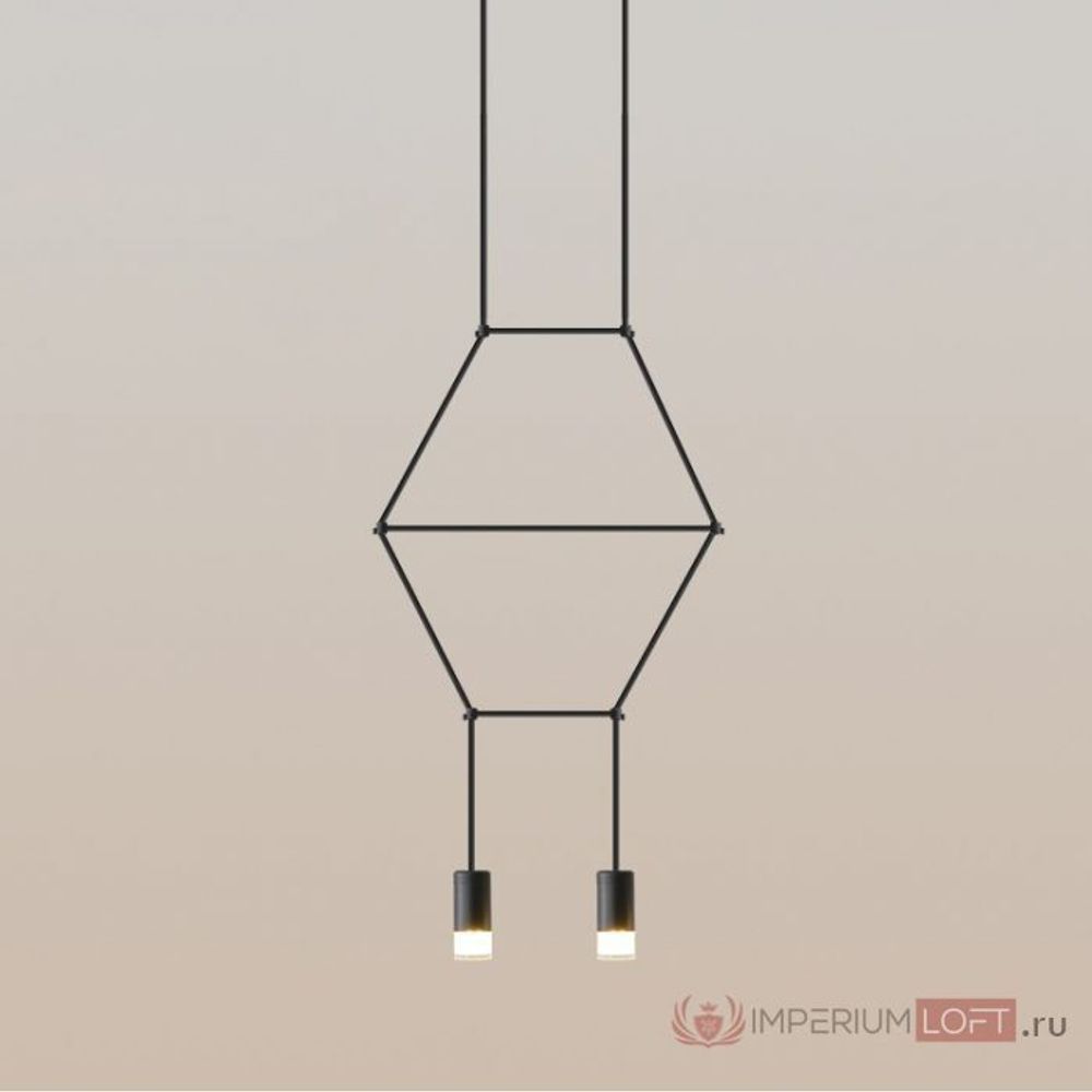 Подвесной светильник Via Wireflow polyhedral 2 Lineal Pendant Light