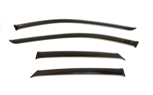 Дефлекторы боковых окон Cobra Tuning на Hyundai Sonata  (DN8) Sd 2019 хромированный молдинг арт.H27319CR
