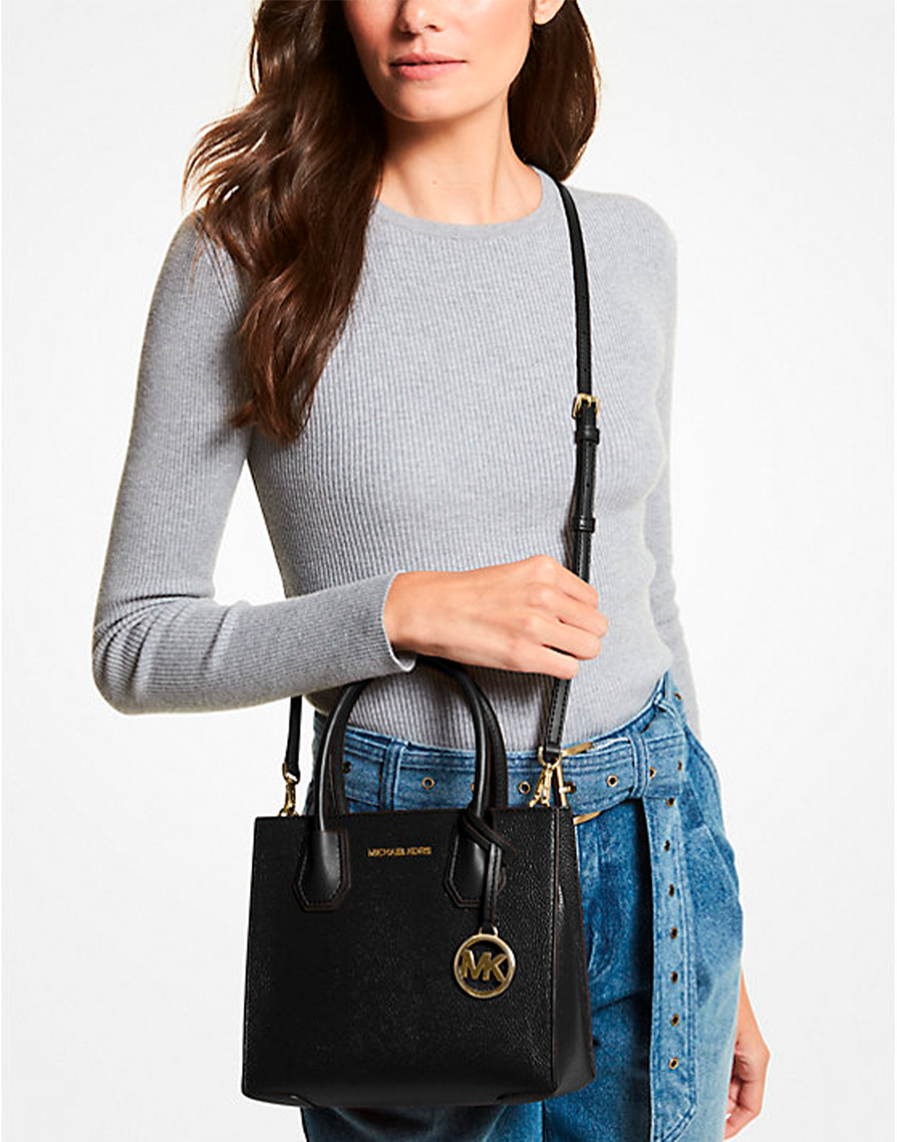 Сумка на плечо Michael Kors Mercer Medium Leather | Черный
