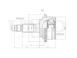 ШРУС внешний UNIO CVJ-20255