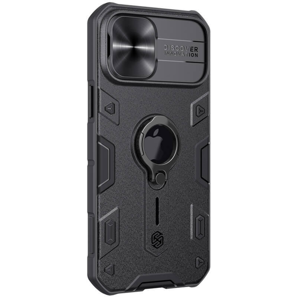 Противоударный чехол с кольцом и защитой камеры Nillkin CamShield Armor Case для iPhone 12 Pro Max