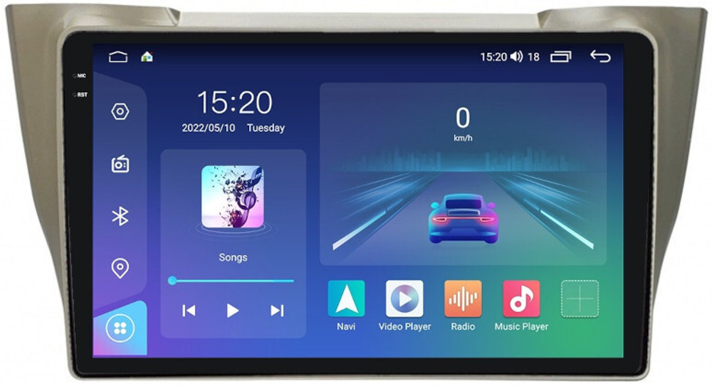 Магнитола для Toyota Harrier XU30 2003-2013, Lexus RX 2003-2009 (монохром сверху) - Parafar PF300LUX1U2K на Android 13, QLED+2K, ТОП процессор, 8Гб+128Гб, CarPlay, 4G SIM-слот