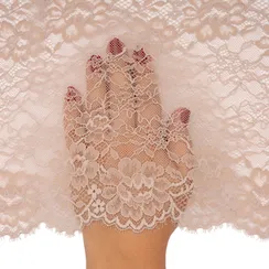 Кружево неэластичное серебристый пион темный 21 см