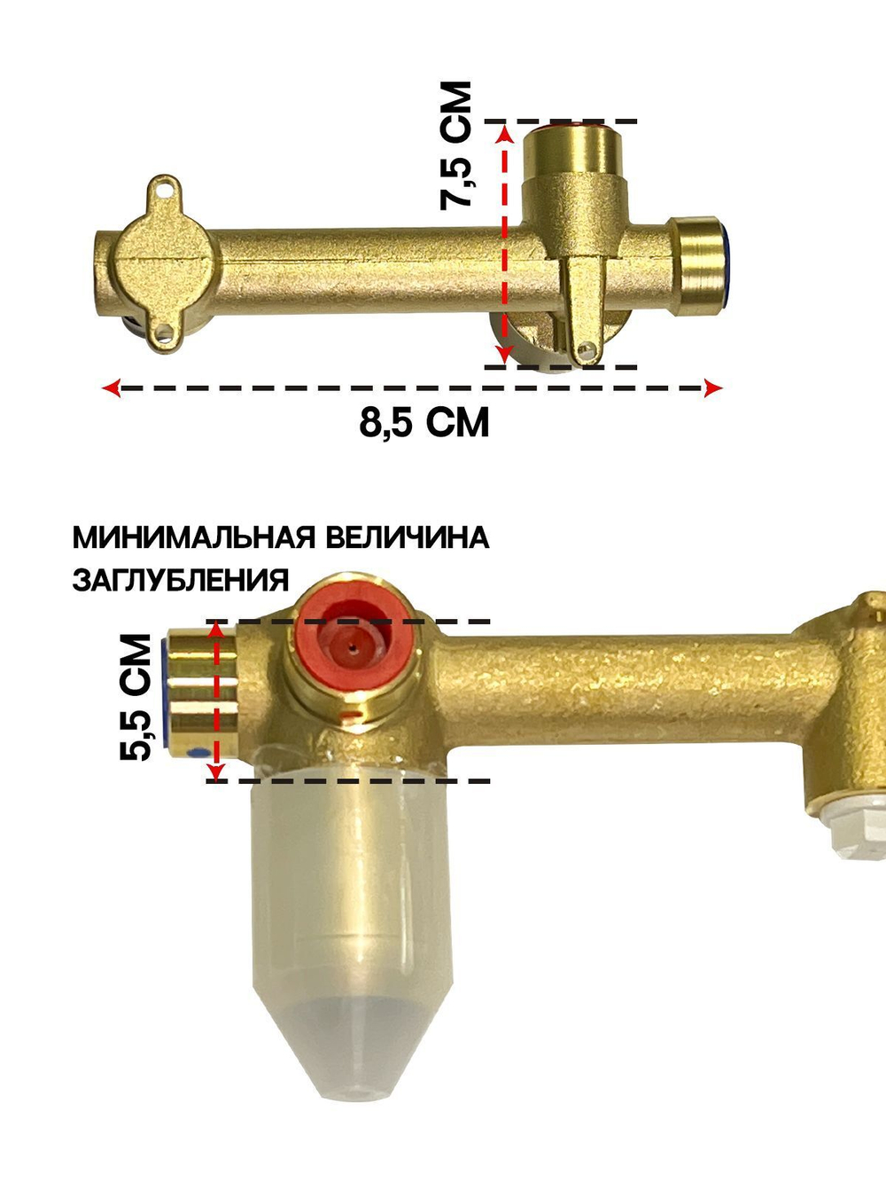 Смеситель для раковины встраиваемый из латуни "Grocenberg" (бронза)