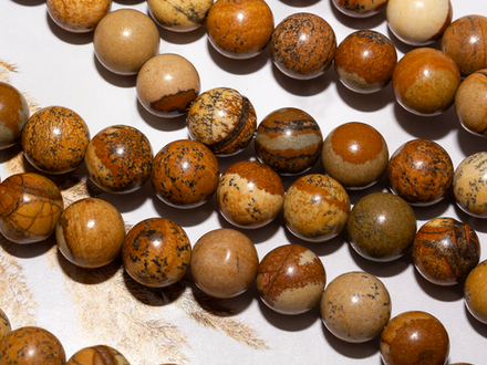 Нить бусин из яшмы 10мм, полуматовые