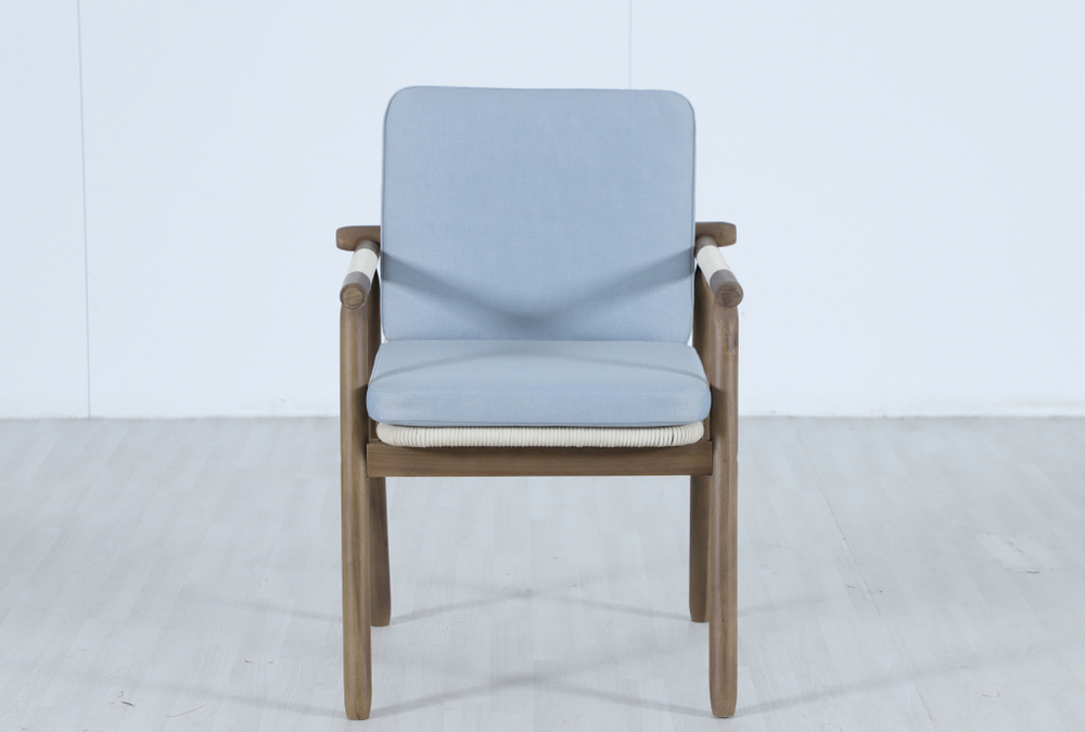 Комплект обеденной деревянной мебели на 8 персон Tagliamento Apoyo, грецкий орех, голубой