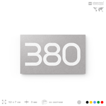 Номер на дверь 380, табличка на дверь для офиса, квартиры, кабинета, аудитории, склада, серая 120х70 мм, Айдентика Технолоджи