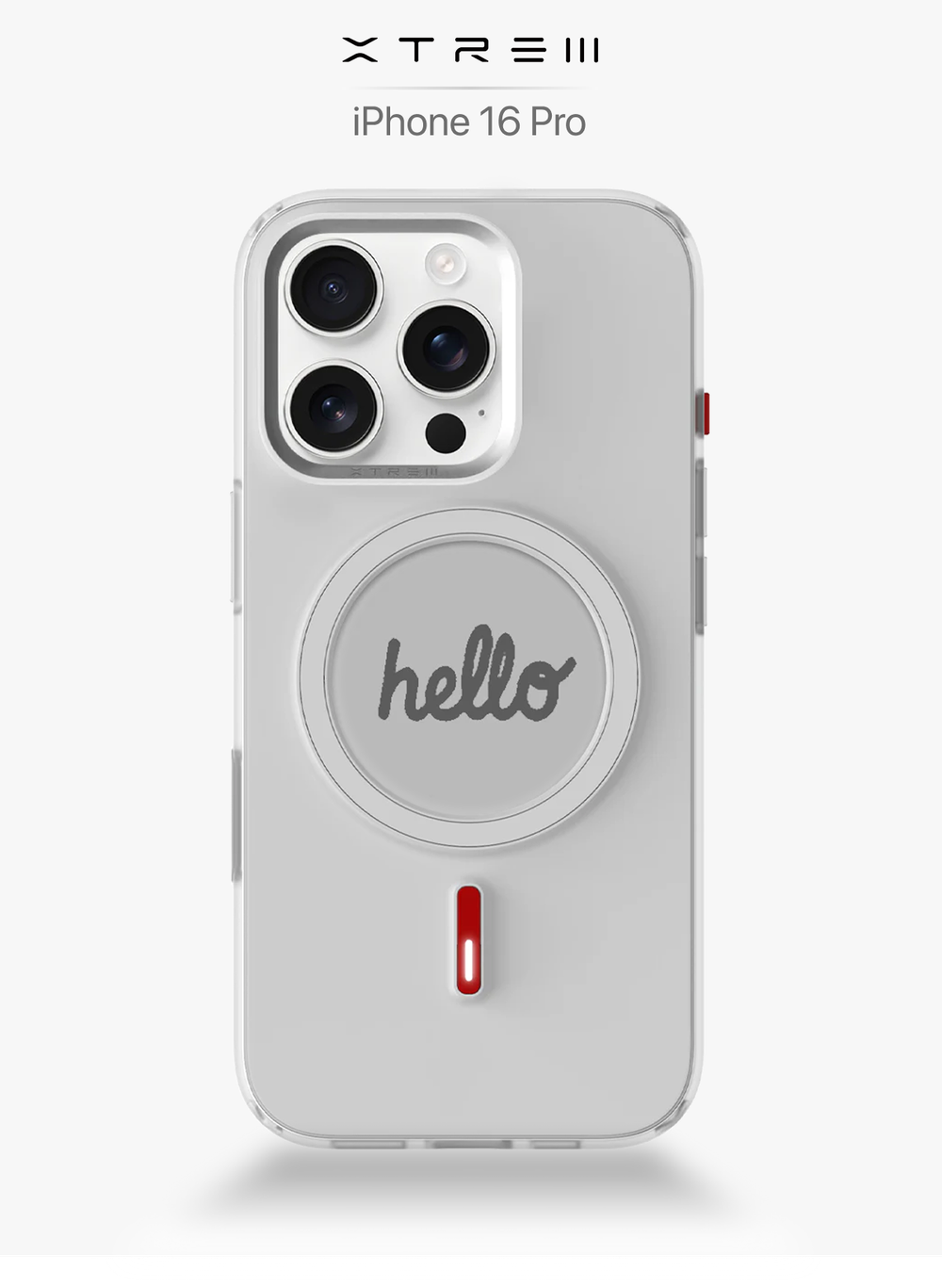 XTREM Чехол для Apple iPhone 16 Pro с экраном на задней панели, белый