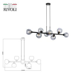 Люстра Rivoli Irmhild 3172-208 8 * Е27 60 Вт модерн