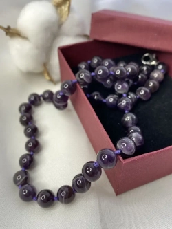 Бусы из натурального аметиста колье ожерелье