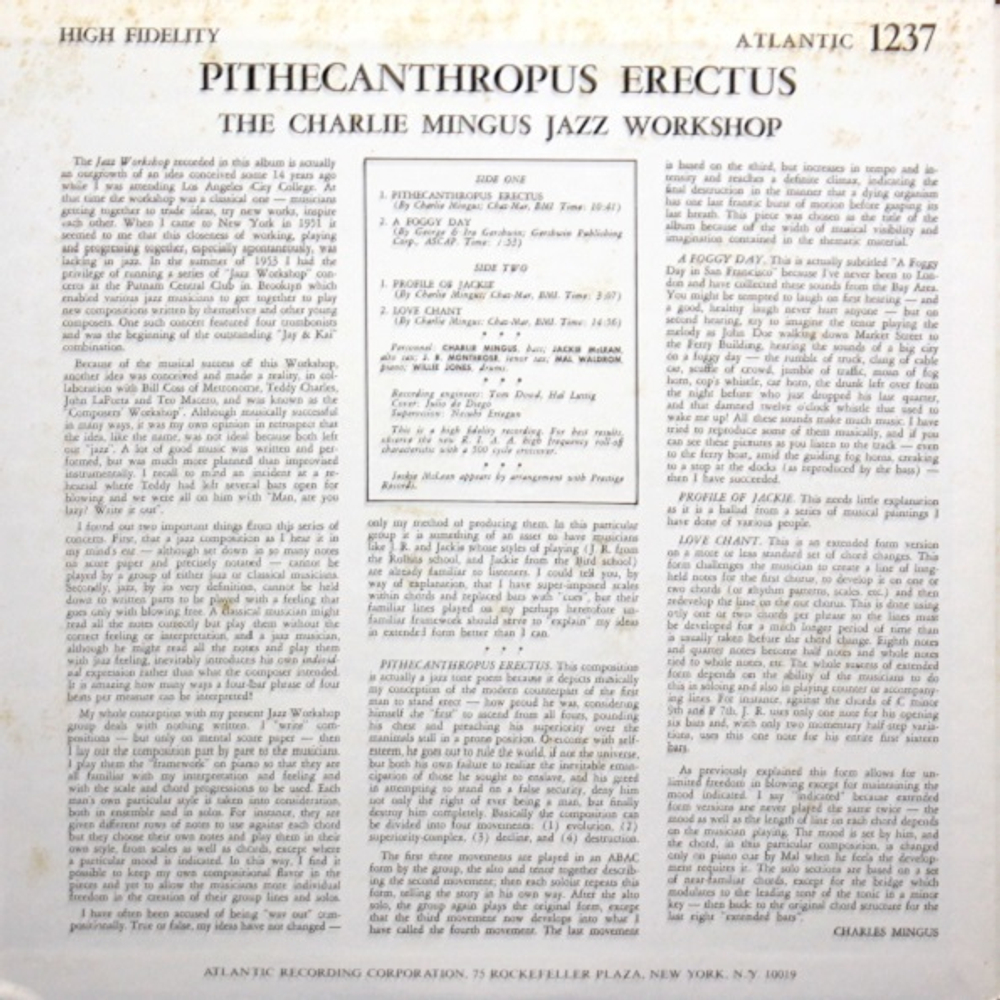 The Charlie Mingus Jazz Workshop / Pithecanthropus Erectus (LP)